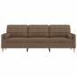 Preview: 3-Sitzer-Sofa mit Zierkissen Braun 210 cm Stoff