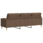 Preview: 3-Sitzer-Sofa mit Zierkissen Braun 210 cm Stoff