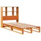 Preview: Massivholzbett mit Regal ohne Matratze Wachsbraun 100x200 cm