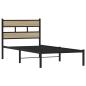Preview: Metallbett ohne Matratze Sonoma-Eiche 100x190 cm