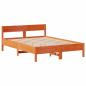 Preview: Massivholzbett mit Regal ohne Matratze Wachsbraun 135x190 cm
