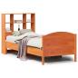 Preview: Massivholzbett mit Regal ohne Matratze Wachsbraun 100x200 cm