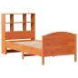 Preview: Massivholzbett mit Regal ohne Matratze Wachsbraun 100x200 cm