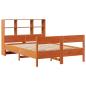 Preview: Massivholzbett mit Regal ohne Matratze Wachsbraun 150x200 cm
