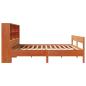 Preview: Massivholzbett mit Regal ohne Matratze Wachsbraun 150x200 cm