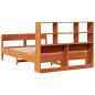 Preview: Massivholzbett mit Regal ohne Matratze Wachsbraun 150x200 cm