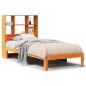 Preview: Massivholzbett mit Regal ohne Matratze Wachsbraun 100x200 cm