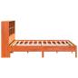 Preview: Massivholzbett mit Regal ohne Matratze Wachsbraun 200x200 cm