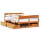 Preview: Massivholzbett ohne Matratze Wachsbraun 135x190 cm Kiefernholz