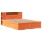 Preview: Massivholzbett ohne Matratze Wachsbraun 140x190 cm Kiefernholz