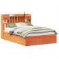 Preview: Massivholzbett ohne Matratze Wachsbraun 150x200 cm Kiefernholz