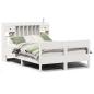 Preview: Massivholzbett mit Regal ohne Matratze Weiß 150x200 cm Kiefer