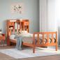 Preview: ARDEBO.de - Massivholzbett mit Regal ohne Matratze Wachsbraun 100x200 cm