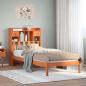 Preview: ARDEBO.de - Massivholzbett mit Regal ohne Matratze Wachsbraun 75x190 cm