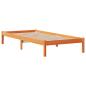 Preview: Massivholzbett mit Regal ohne Matratze Wachsbraun 75x190 cm