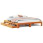 Preview: Massivholzbett ohne Matratze Wachsbraun 180x200 Kiefernholz