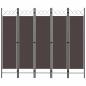 Preview: ARDEBO.de - 5-tlg. Raumteiler Braun 200 x 180 cm