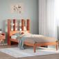 Preview: ARDEBO.de - Massivholzbett mit Regal ohne Matratze Wachsbraun 100x200 cm