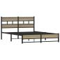 Preview: Metallbett ohne Matratze Sonoma-Eiche 150x200 cm