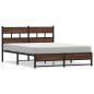 Preview: Metallbett ohne Matratze Eichen-Optik 135x190 cm