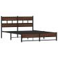 Preview: Metallbett ohne Matratze Eichen-Optik 135x190 cm