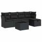 Preview: 6-tlg. Garten-Sofagarnitur mit Kissen Schwarz Poly Rattan