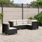 Preview: ARDEBO.de - 5-tlg. Garten-Sofagarnitur mit Kissen Schwarz Poly Rattan