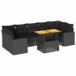 Preview: 8-tlg. Garten-Sofagarnitur mit Kissen Schwarz Poly Rattan