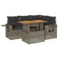 Preview: 5-tlg. Garten-Sofagarnitur mit Kissen Grau Poly Rattan