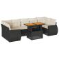 Preview: 8-tlg. Garten-Sofagarnitur mit Kissen Schwarz Poly Rattan