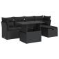 Preview: 6-tlg. Garten-Sofagarnitur mit Kissen Schwarz Poly Rattan