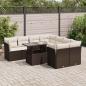 Preview: ARDEBO.de - 9-tlg. Garten-Sofagarnitur mit Kissen Braun Poly Rattan