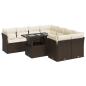 Preview: 9-tlg. Garten-Sofagarnitur mit Kissen Braun Poly Rattan
