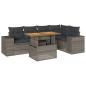 Preview: 6-tlg. Garten-Sofagarnitur mit Kissen Grau Poly Rattan
