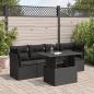 Preview: ARDEBO.de - 5-tlg. Garten-Sofagarnitur mit Kissen Schwarz Poly Rattan