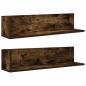 Preview: Wandregale 2 Stk. R?uchereiche 75x16,5x16,5 cm Holzwerkstoff