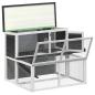 Preview: Kaninchenstall Grau 102x90x84,5 cm Massivholz Kiefer