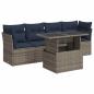 Preview: 5-tlg. Garten-Sofagarnitur mit Kissen Grau Poly Rattan Akazie