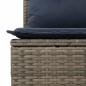 Preview: 11-tlg. Garten-Sofagarnitur mit Kissen Grau Poly Rattan Akazie