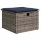 Preview: 9-tlg. Garten-Sofagarnitur mit Kissen Grau Poly Rattan Akazie