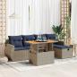 Preview: ARDEBO.de - 6-tlg. Garten-Sofagarnitur mit Kissen Schwarz Poly Rattan