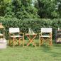Preview: ARDEBO.de - Regiest?hle 2 Stk. Klappbar Creme Massivholz Teak
