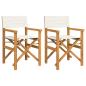 Preview: Regiest?hle 2 Stk. Klappbar Creme Massivholz Teak