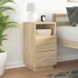 Preview: Nachttisch mit 2 Schubladen Sonoma-Eiche 36x36x68 cm