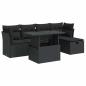 Preview: 6-tlg. Garten-Sofagarnitur mit Kissen Schwarz Poly Rattan