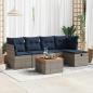 Preview: ARDEBO.de - 6-tlg. Garten-Sofagarnitur mit Kissen Grau Poly Rattan