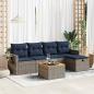 Preview: ARDEBO.de - 6-tlg. Garten-Sofagarnitur mit Kissen Grau Poly Rattan
