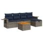 Preview: 6-tlg. Garten-Sofagarnitur mit Kissen Grau Poly Rattan