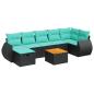 Preview: 8-tlg. Garten-Sofagarnitur mit Kissen Schwarz Poly Rattan