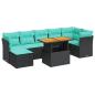Preview: 8-tlg. Garten-Sofagarnitur mit Kissen Schwarz Poly Rattan